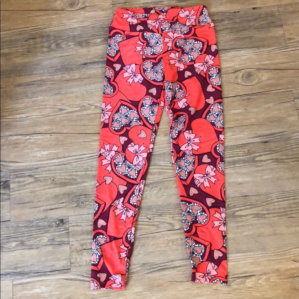 Lularoe OS Candy & Heart Leggings